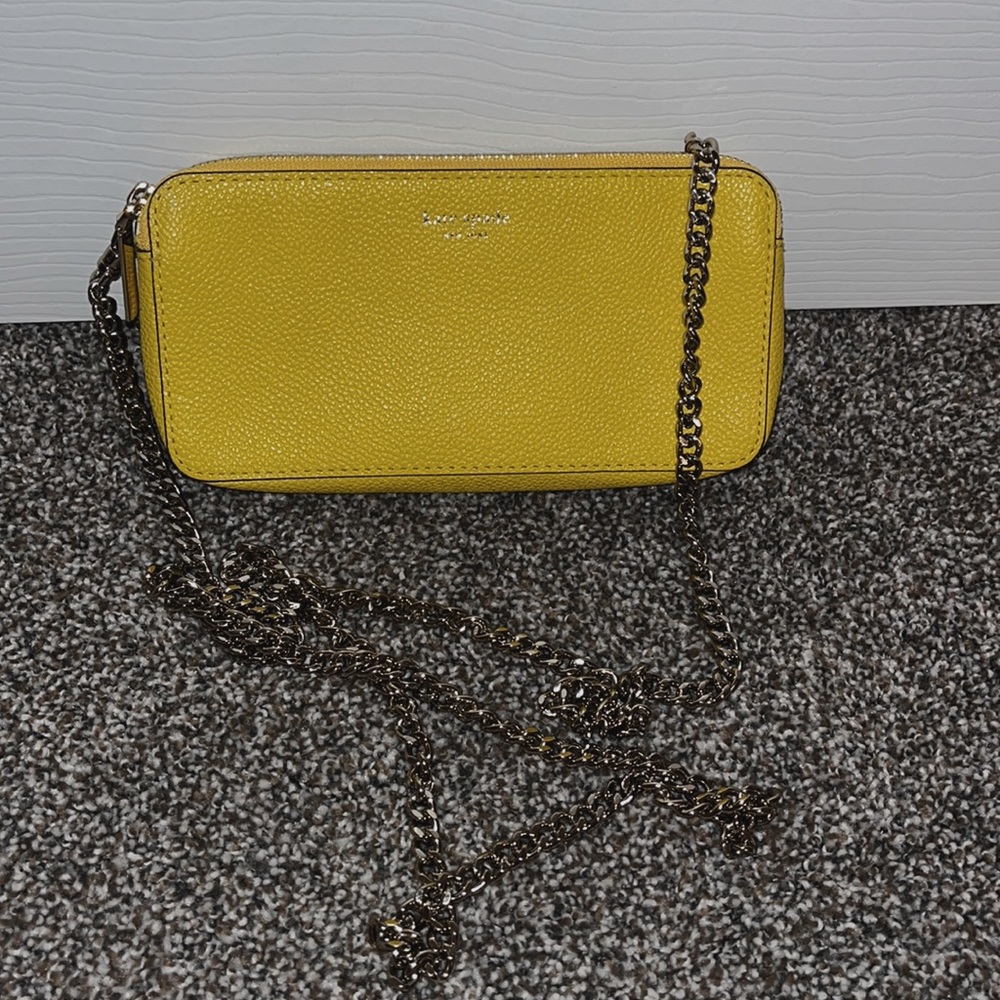 Kate Spade Yellow Small Clutch With shoulder Chain